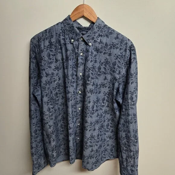 Men's Large Floral Button-Down Shirt (24" ptp) - Picture 2 of 7